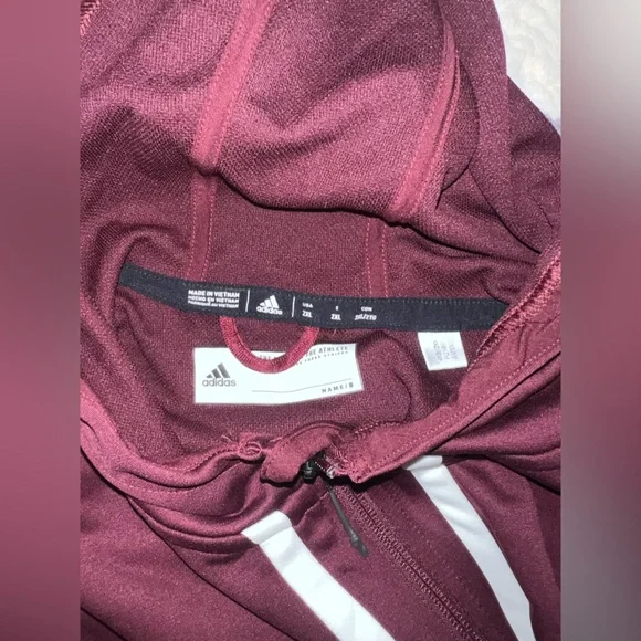 Burgundy Adidas zip up jacket - Picture 6 of 6